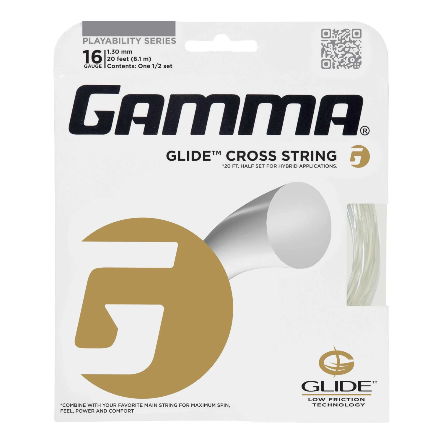 GAMMA Glide Cross Halfset Crystal Saitenset 6,10m - Weiß 3 GAMMA Glide Cross Halfset Crystal Saitenset 6,10m - Weiß