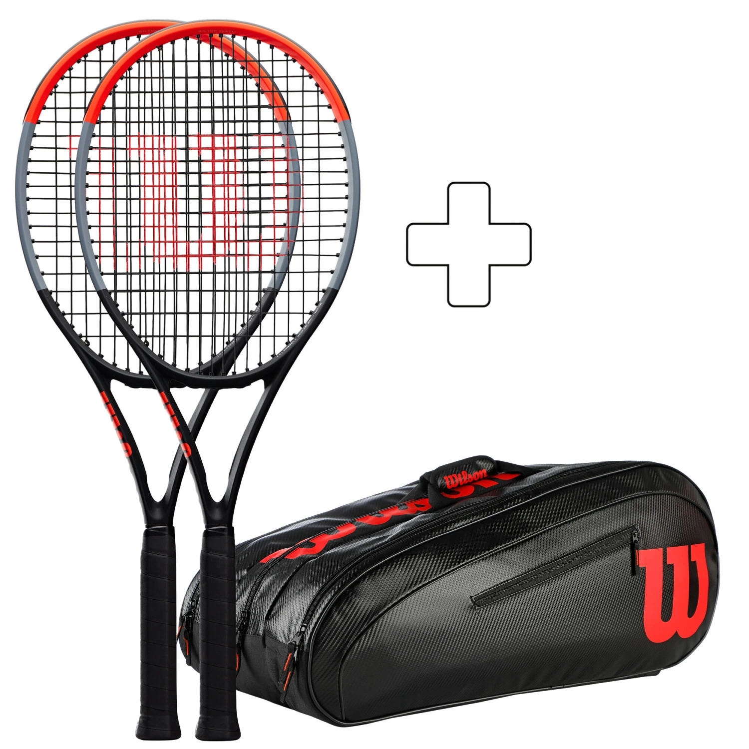 Wilson 2x Clash 100 Pro (Tour) Plus Schlägertasche 3 Wilson 2x Clash 100 Pro (Tour) Plus Schlägertasche